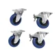 ROADINGER Set Lenkrollen 100mm blau 2x RD-100 + 2x RD-100B mit Bremse