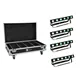 EUROLITE Set 4x AKKU Bar-6 QCL + Flightcase mit Ladefunktion