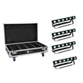 EUROLITE Set 4x AKKU Bar-6 QCL + Flightcase mit Ladefunktion