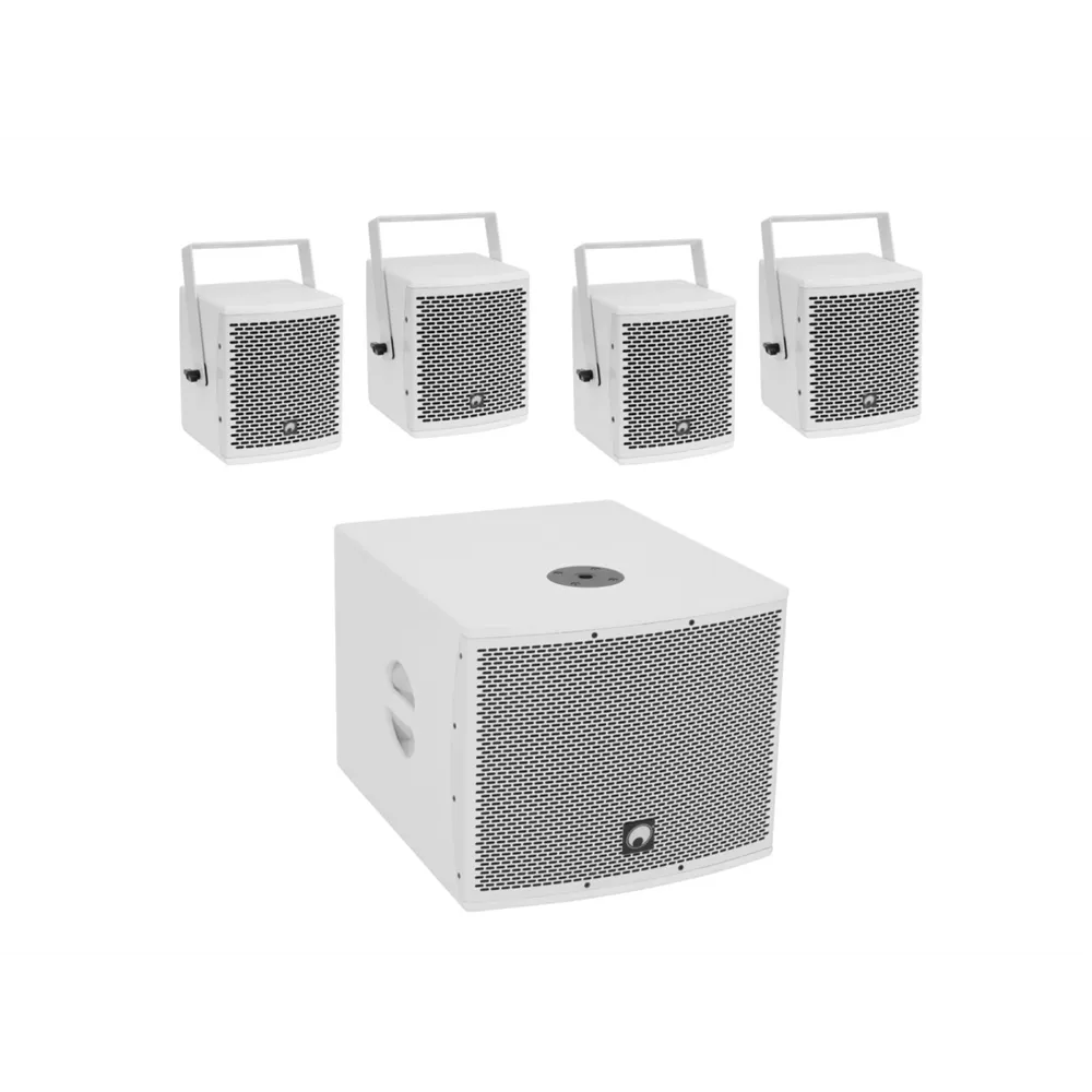 OMNITRONIC Set MOLLY-12A Subwoofer aktiv + 4x MOLLY-6 Top 8 Ohm, weiß