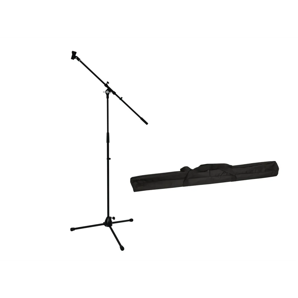 OMNITRONIC Set Mikrofonstativ mit Galgen PRO schwarz + Tasche
