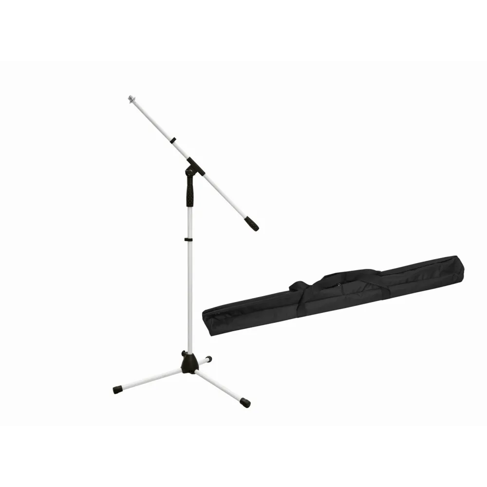 OMNITRONIC Set Mikrofonstativ MS-1W mit Galgen weiß + Tasche