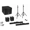 OMNITRONIC MOLLY 2.1 Active System Set: Subwoofer + 2 Satellite Speakers + Accessories, Black