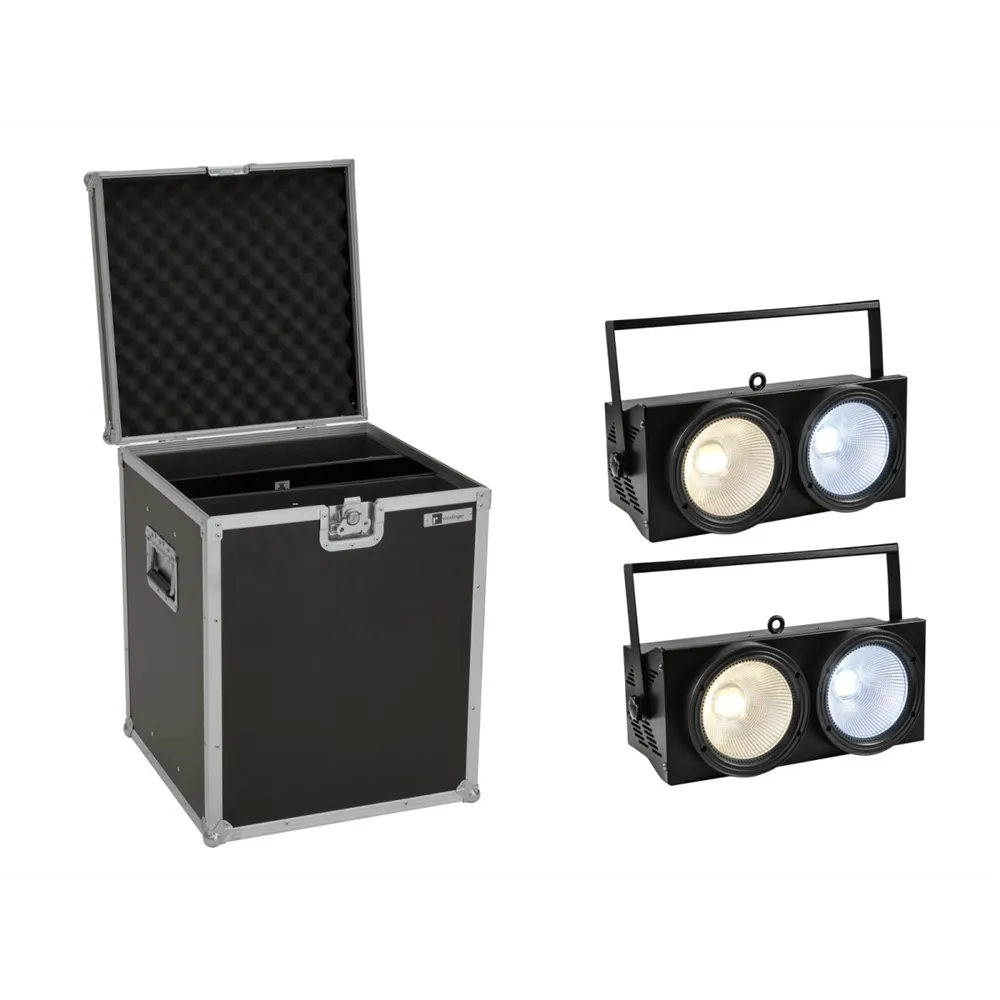 EUROLITE Set 2x Audience Blinder 2x100W LED COB CW/WW + Case