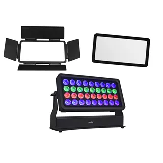 EUROLITE Set Multiflood Pro IP RGBW Wash MK2 + Diffusorscheibe 40° + Flügelbegrenzer
