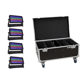 EUROLITE Set 4x Multiflood Pro IP RGBW Wash MK2 + Case