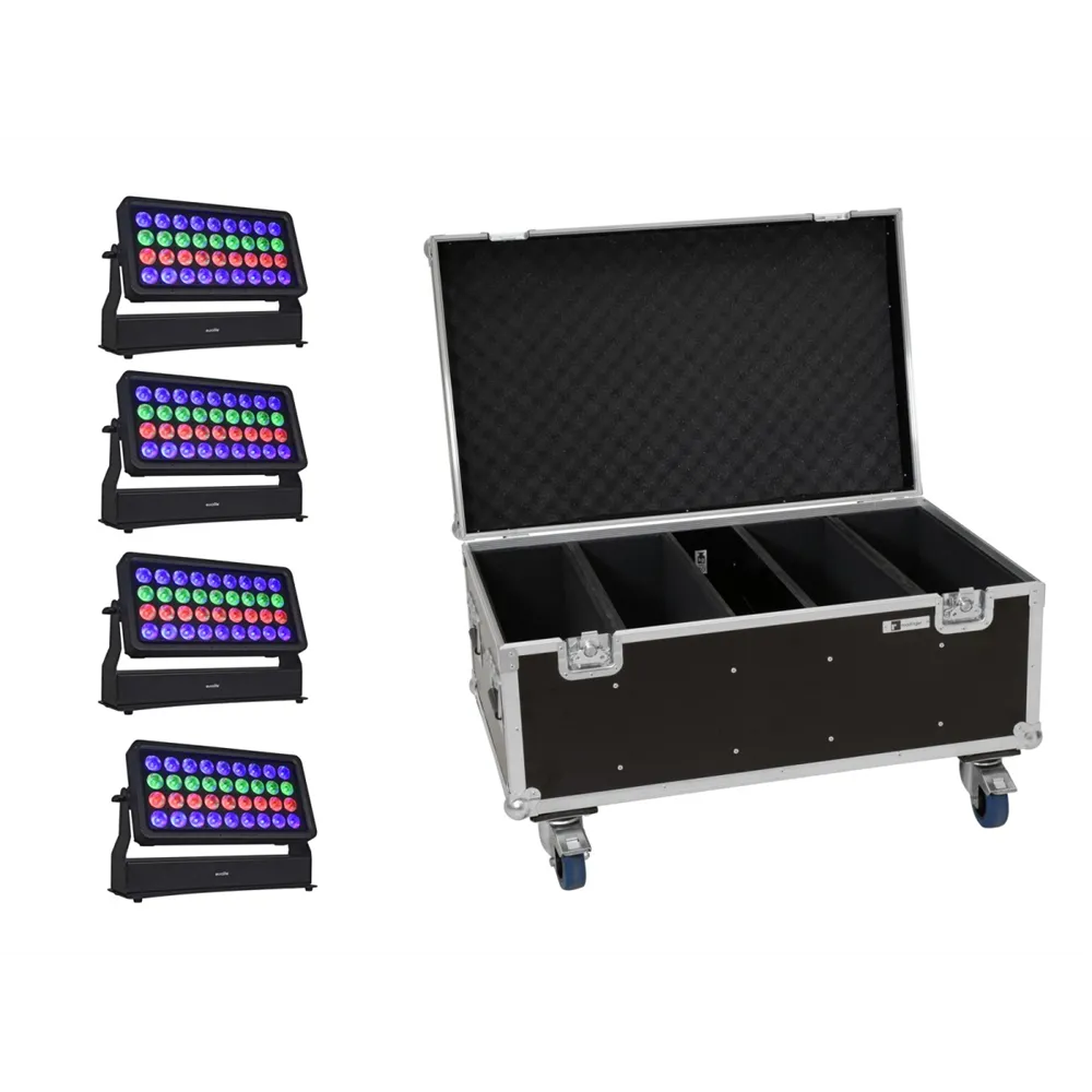EUROLITE Set 4x Multiflood Pro IP RGBW Wash MK2 + Case