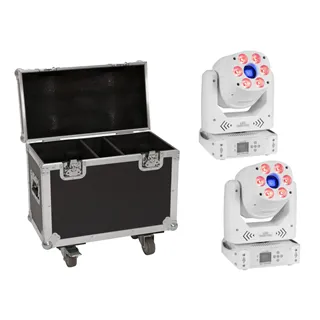 EUROLITE Set 2x LED TMH-H90 Hybrid Moving-Head Spot/Wash COB ws + Case