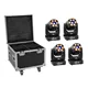 EUROLITE Set 4x LED TMH-H90 + Case mit Rollen