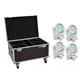 EUROLITE Set 4x LED TMH-X4 Moving-Head Wash Zoom ws + EU Case mit Rollen