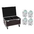 EUROLITE Set of 4 LED TMH-X4 Moving Head Wash Zoom White + EU Case with Wheels
