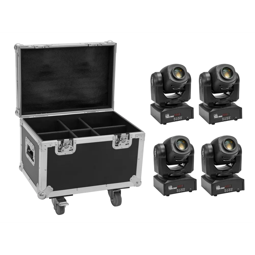 EUROLITE Set 4x LED TMH-S60 Moving-Head-Spot + Case