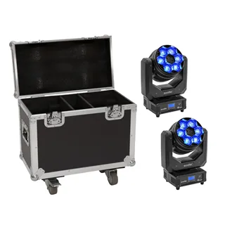 EUROLITE Set 2x LED TMH-H240 Beam/Wash/Flowereffekt + Case