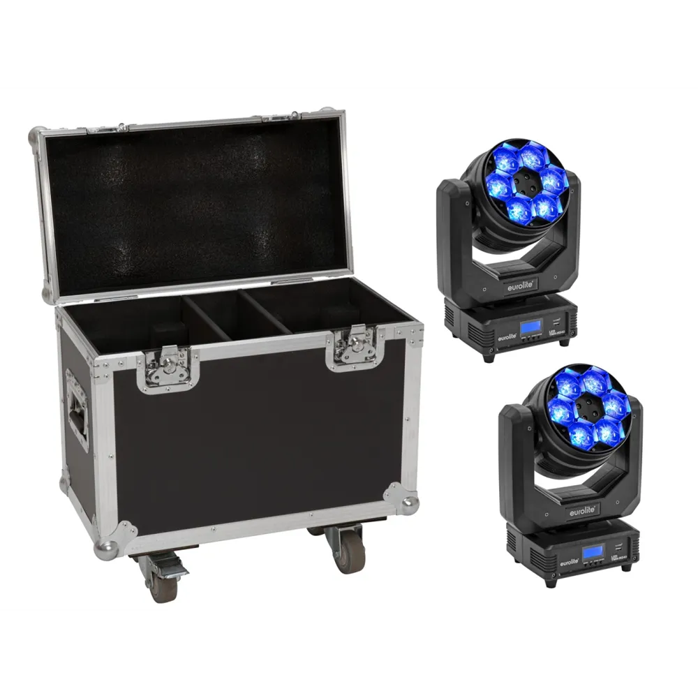 EUROLITE Set 2x LED TMH-H240 Beam/Wash/Flowereffekt + Case