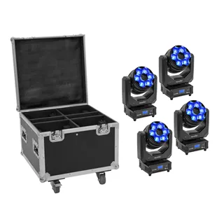 EUROLITE Set 4x LED TMH-H240 Beam/Wash/Flowereffekt + Case