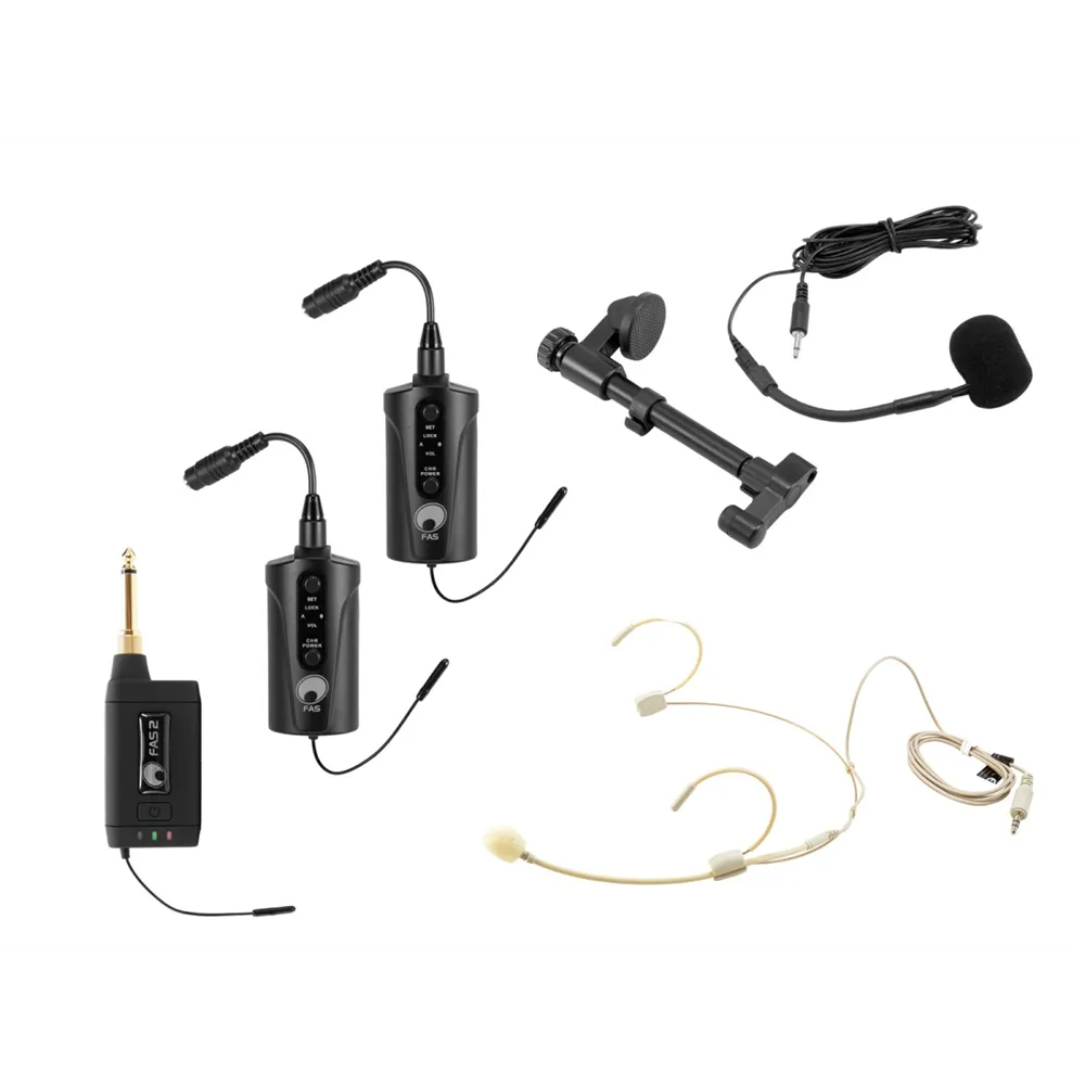 OMNITRONIC Set FAS TWO + 2x BP + Headset + Akustikgitarren-Mikrofon 660-690MHz