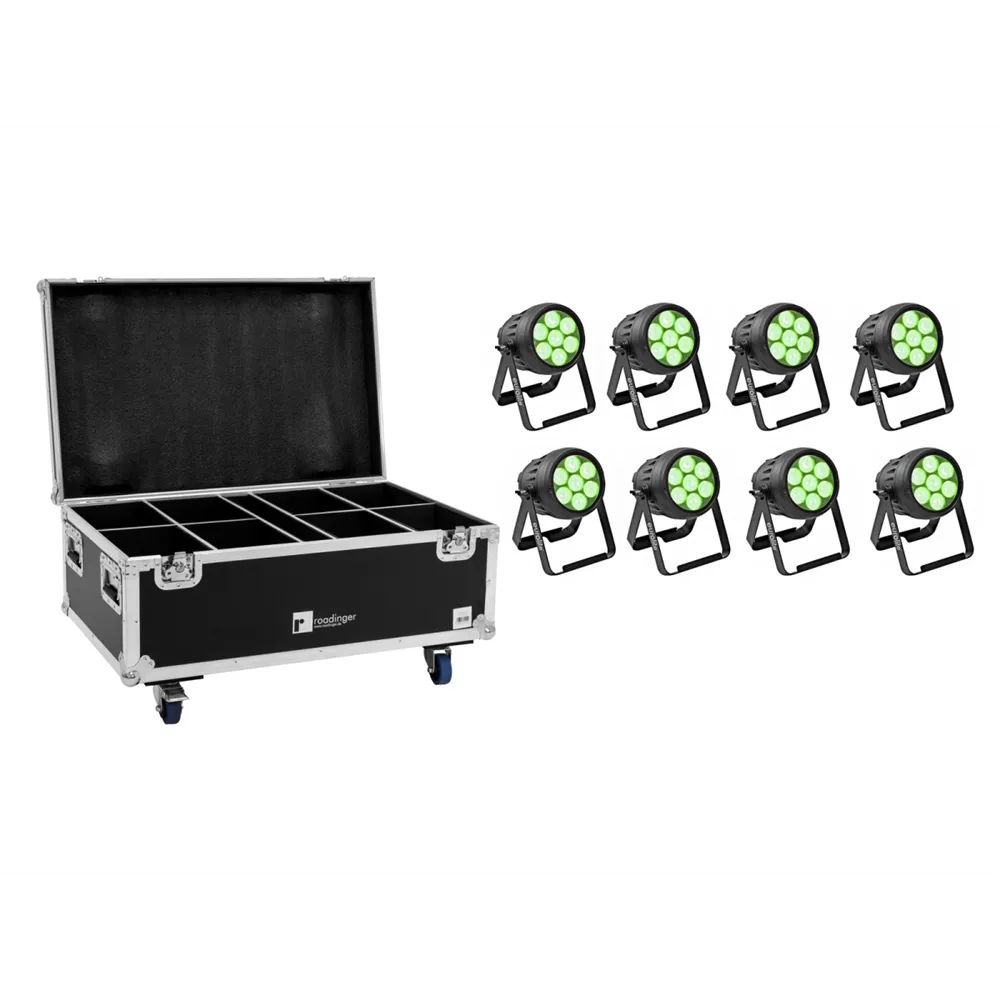 EUROLITE Set 8x LED IP PAR 7x10W RGBL Spot + Case