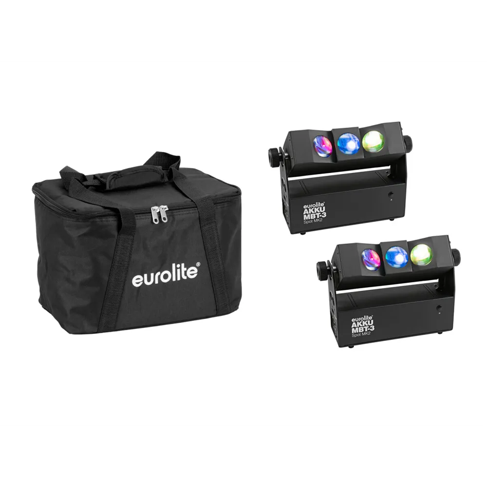 EUROLITE Set 2x AKKU MBT-3 Spot MK2 + Soft-Bag