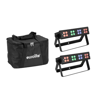 EUROLITE Set 2x LED Silent Bar 16x4W RGB/WW + Soft-Bag