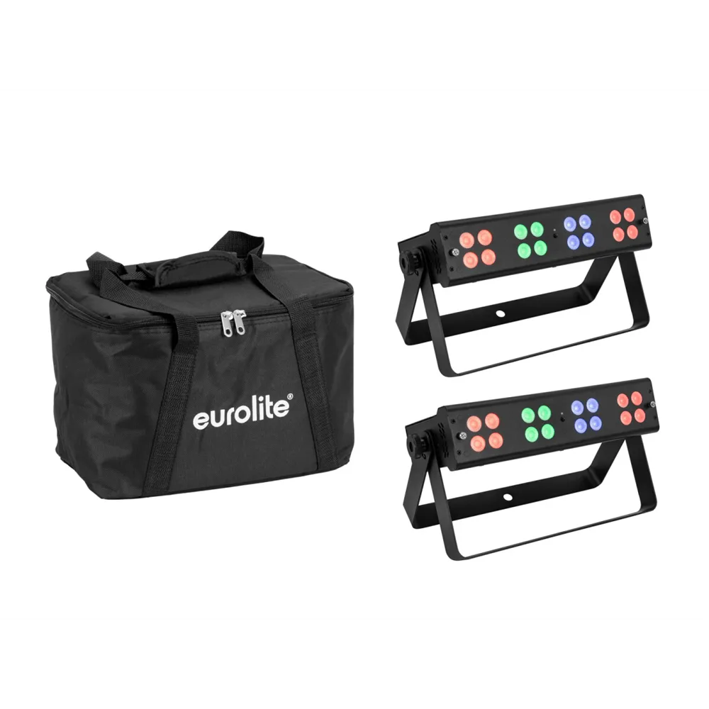 EUROLITE Set 2x LED Silent Bar 16x4W RGB/WW + Soft-Bag