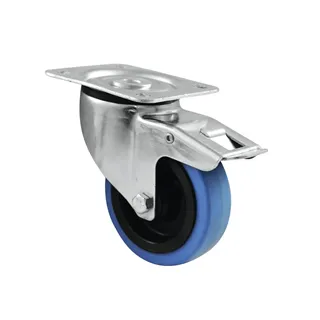 ROADINGER Lenkrolle 100mm BLUE WHEEL mit Bremse