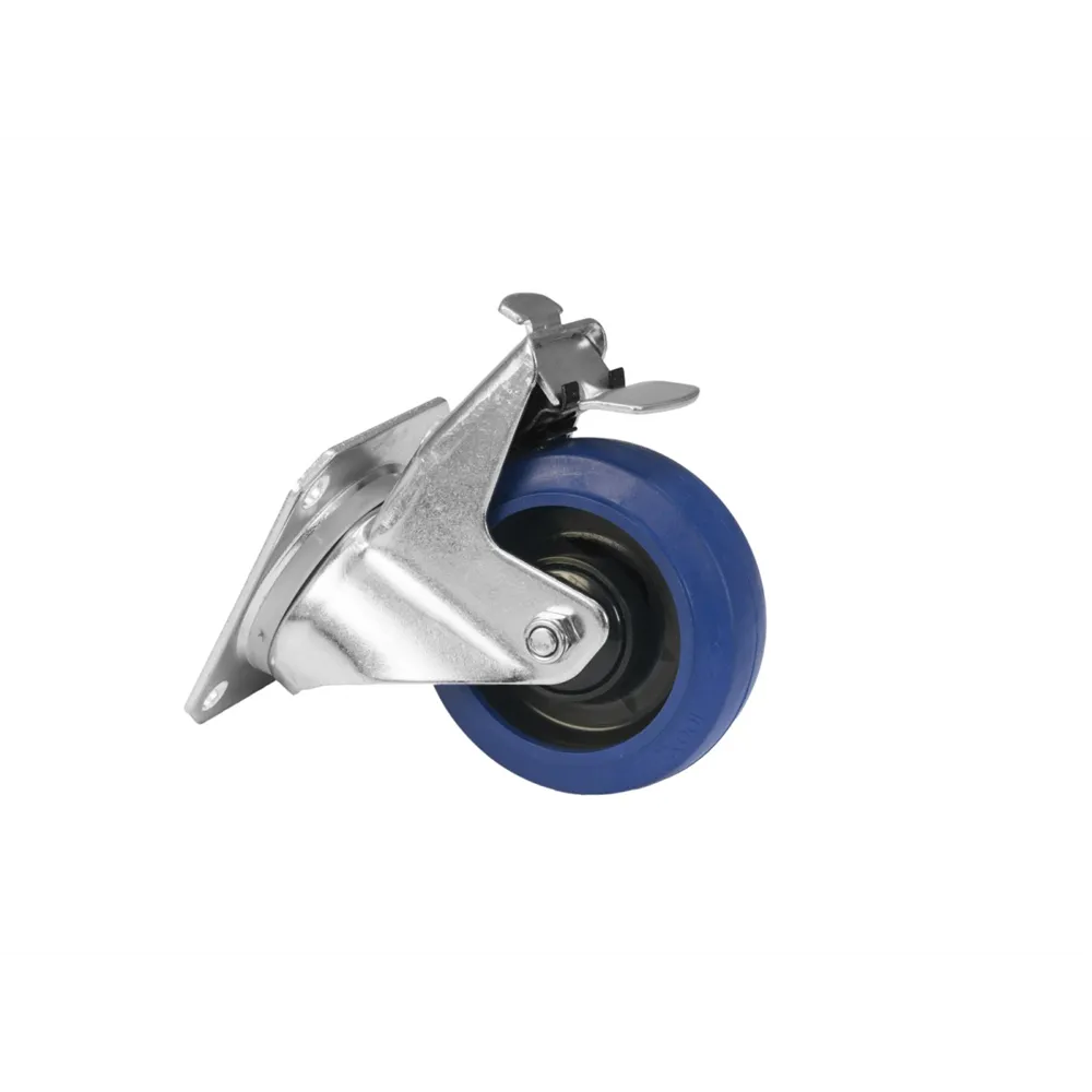 ROADINGER Lenkrolle RD-100B 100mm blau mit Bremse