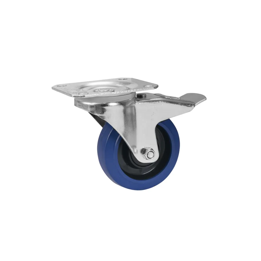 ROADINGER Lenkrolle RD-100B 100mm blau mit Bremse