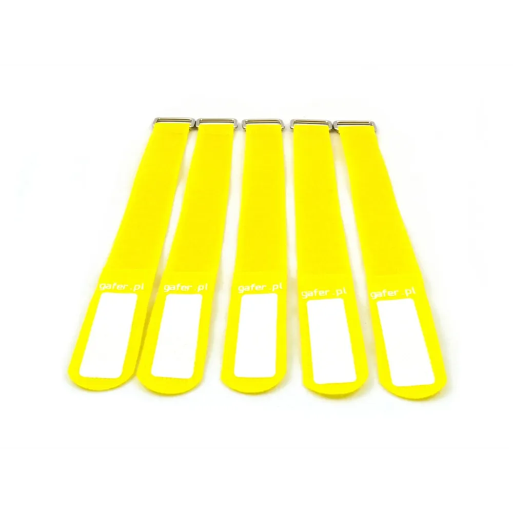 GAFER.PL Kabelbinder Klettverschluss 25x260mm 5er Pack gelb