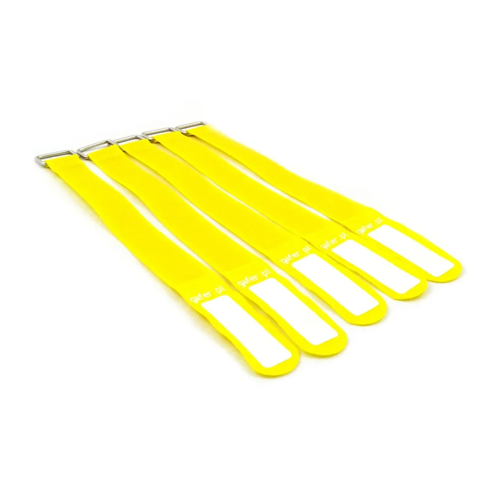 GAFER.PL Kabelbinder Klettverschluss 25x260mm 5er Pack gelb
