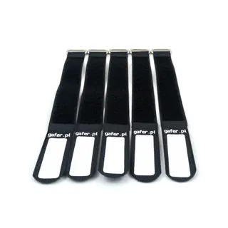GAFER.PL Kabelbinder Klettverschluss 25x260mm 5er Pack sw