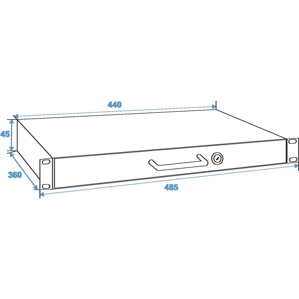 OMNITRONIC Rackschublade mit Schloss 1HE