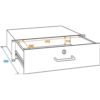 OMNITRONIC Rackschublade mit Schloss 3HE