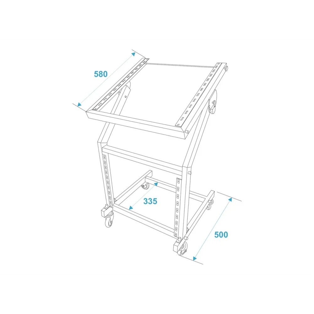 OMNITRONIC Rackwagen 12HE/10HE schwenkbar auf Rollen