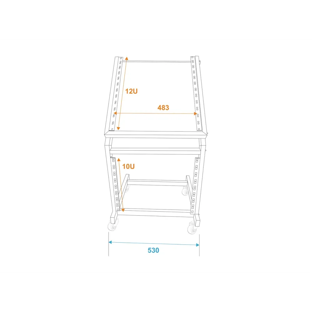 OMNITRONIC Rackwagen 12HE/10HE schwenkbar auf Rollen