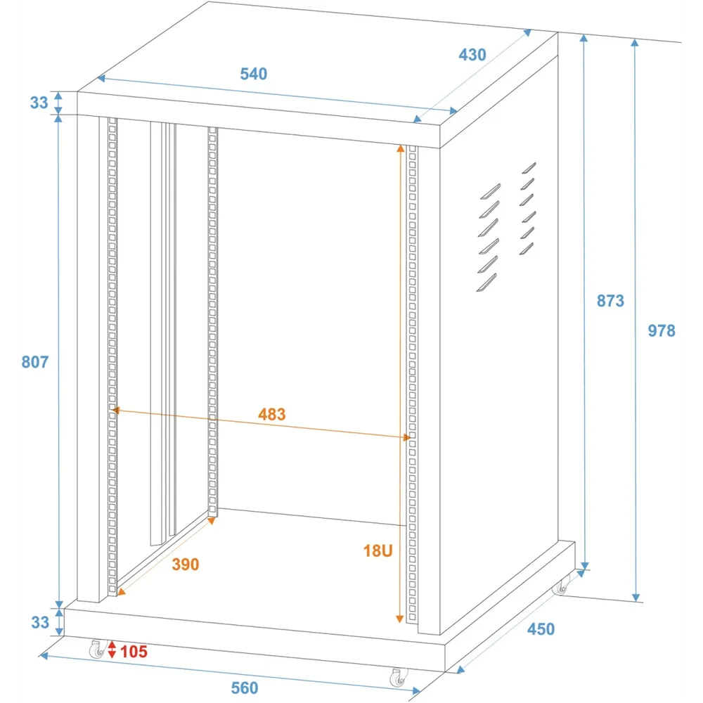 ROADINGER Stahl-Rack SR-19, 18HE