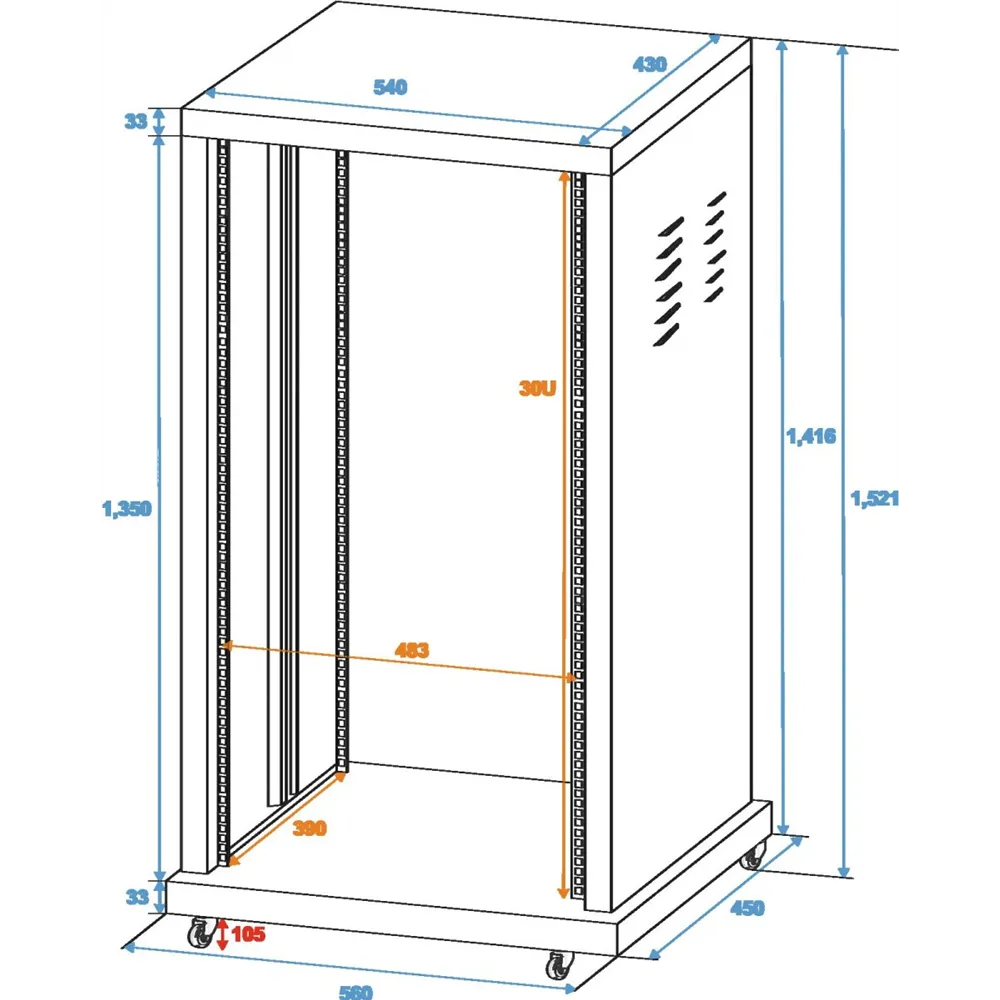 ROADINGER Stahl-Rack SR-19, 30HE