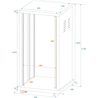 ROADINGER Stahl-Rack SR-19, 36HE