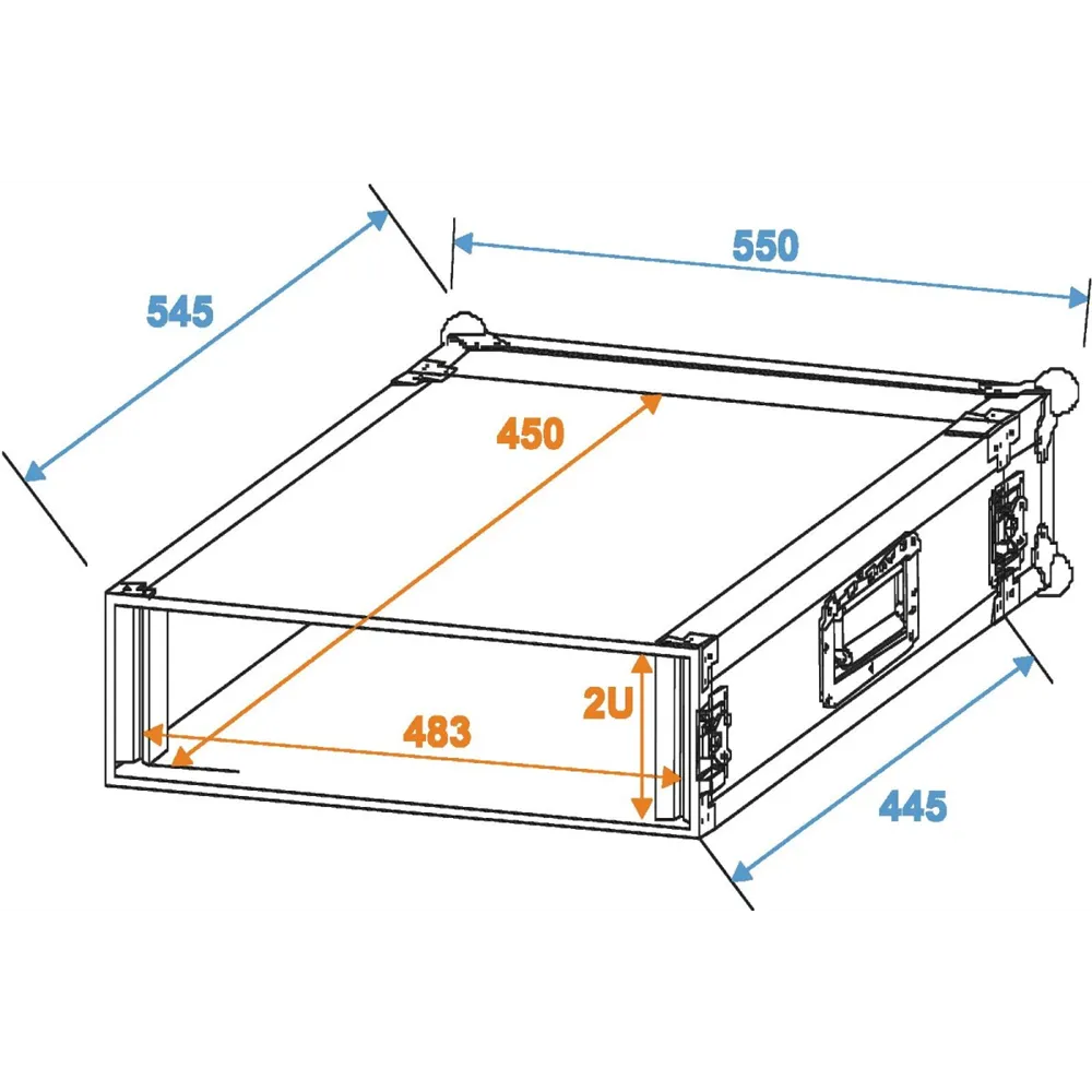 ROADINGER Rack Profi 2HE 45cm