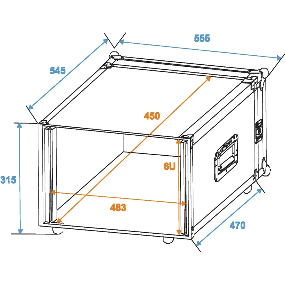 ROADINGER Rack Profi 6HE 45cm