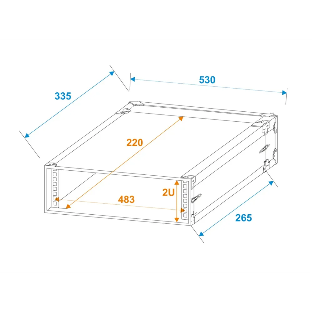 ROADINGER Rack Profi 2HE 25cm