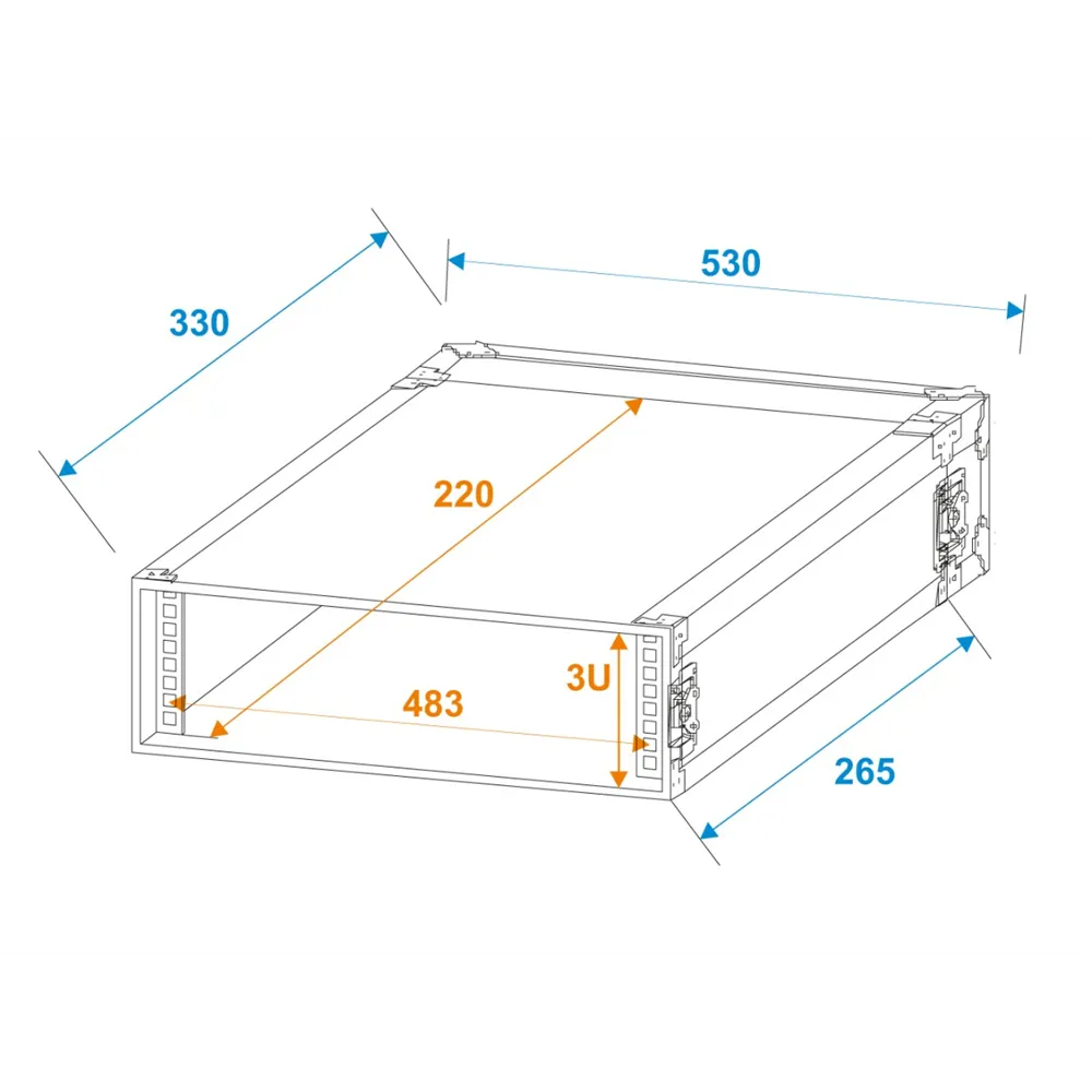 ROADINGER Rack Profi 3HE 25cm