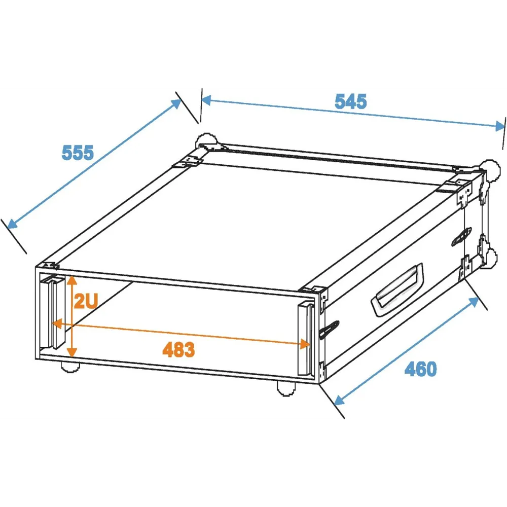 ROADINGER Verstärkerrack PR-1, 2HE, 47cm tief