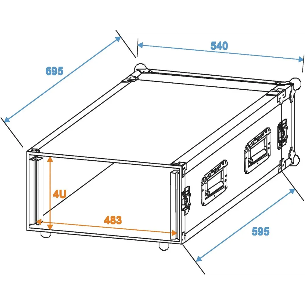 ROADINGER Verstärkerrack PR-2ST, 4HE, 57cm tief