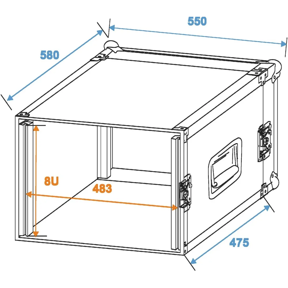 ROADINGER Verstärkerrack PR-2, 8HE, 47cm tief
