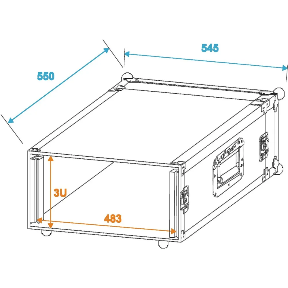 ROADINGER Verstärkerrack PR-1, 3HE, 47cm tief