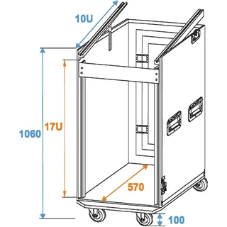 ROADINGER Spezial-Kombi-Case Profi, 17HE mit Rollen