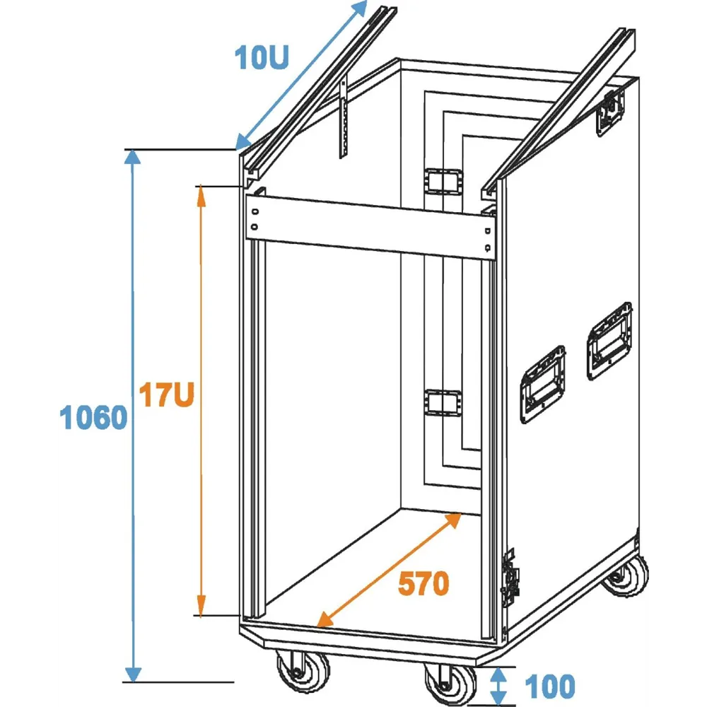ROADINGER Spezial-Kombi-Case Profi, 17HE mit Rollen