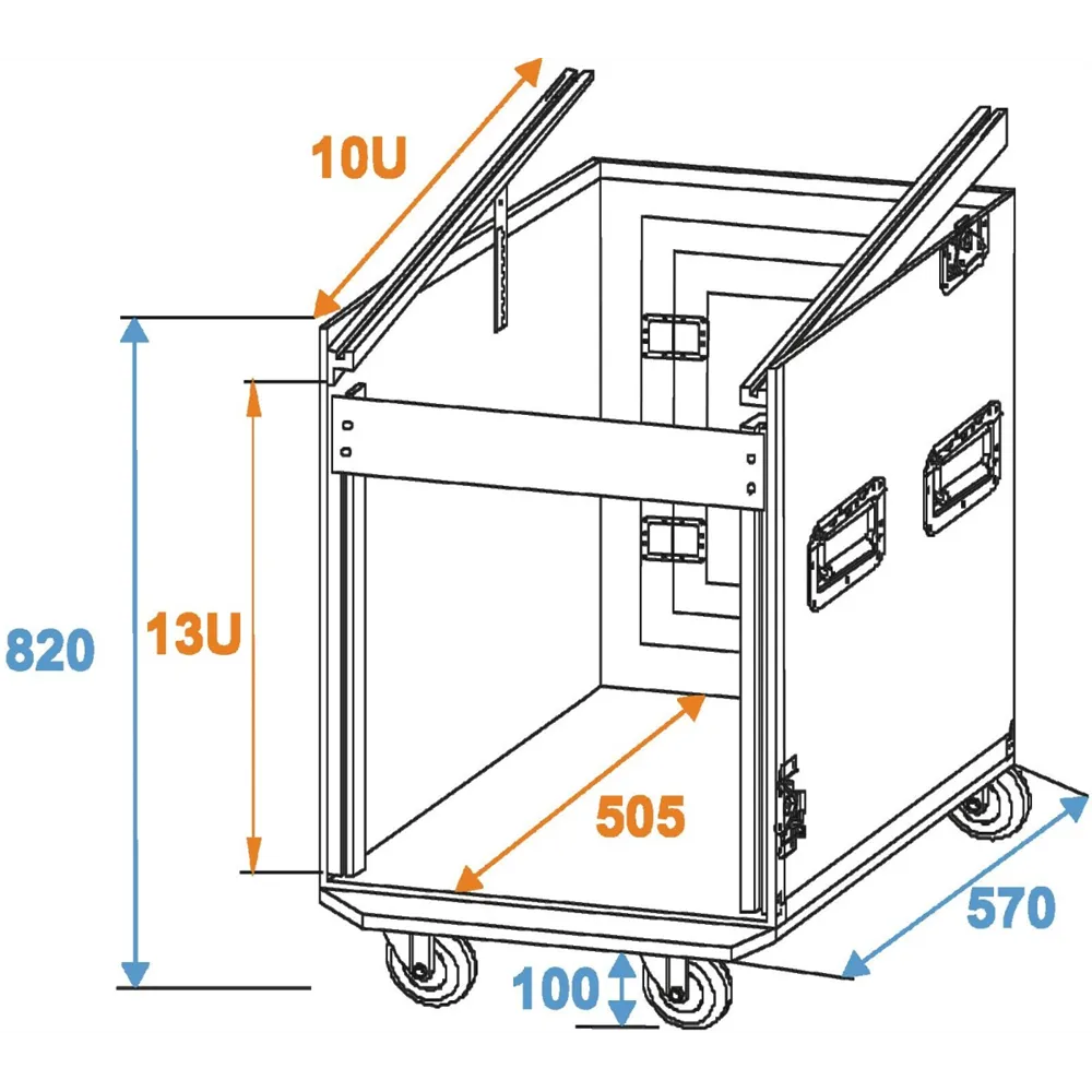 ROADINGER Spezial-Kombi-Case Profi, 12HE mit Rollen