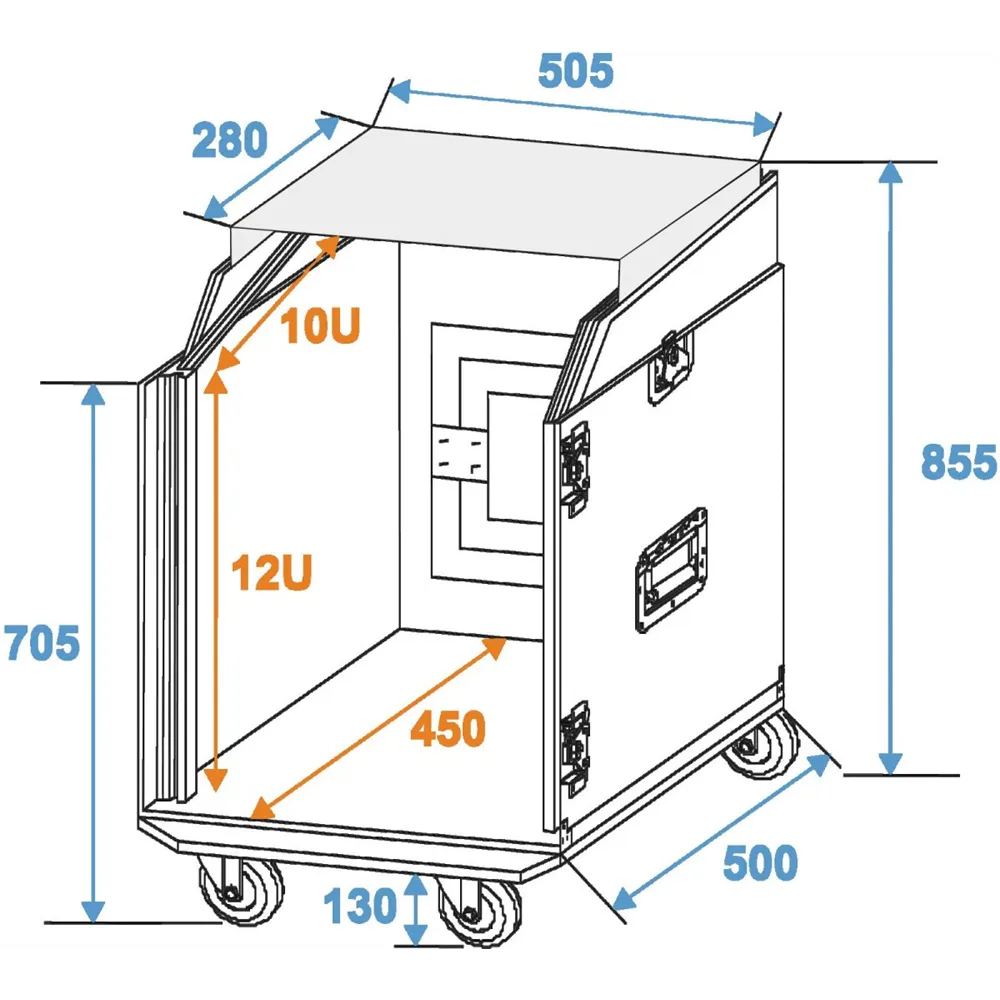 ROADINGER Spezial-Kombi-Case LS5 Laptop-Rack, 12HE