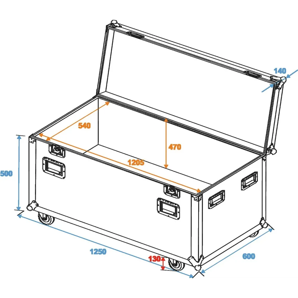 ROADINGER Universal-Tour-Case 120cm mit Rollen ODV-1